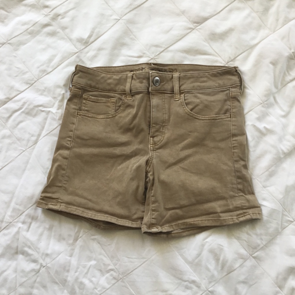 Tan American Eagle Jean Shorts